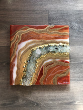 Load image into Gallery viewer, Resin Art| Handmade | Geode Art | Red Painting | Christmas Gift | Gifts
