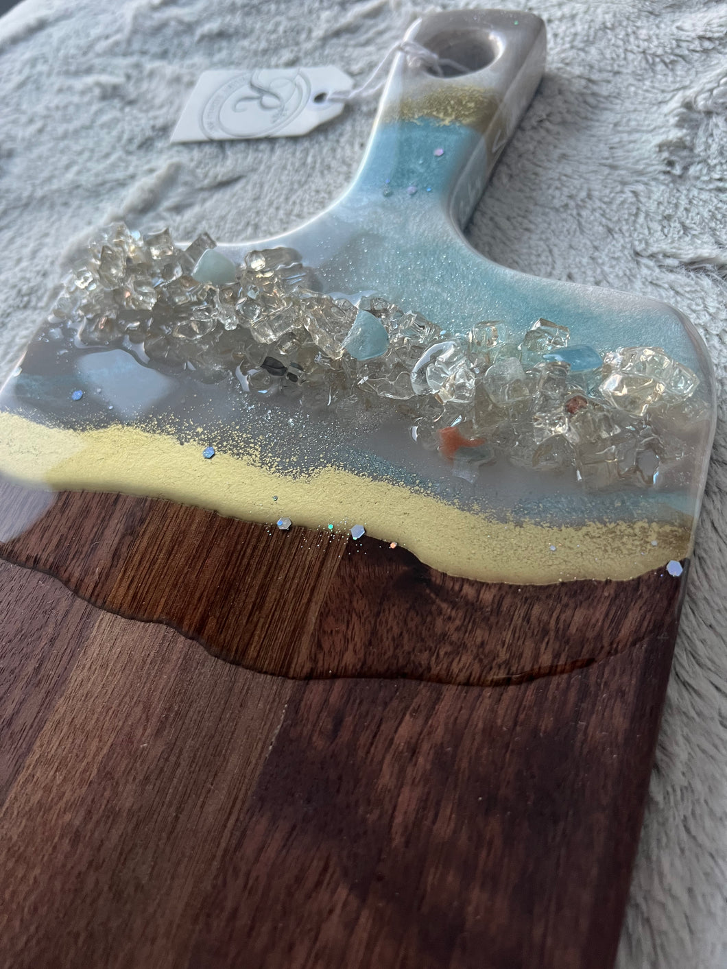 Charcuterie Board - Blue Grey and Gold